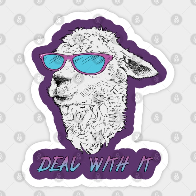 Deal With It Alpaca Sticker by ImpishTrends